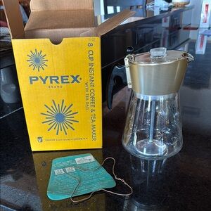 Pyrex 8-Cup Coffee & Tea Maker with Gold Accents
